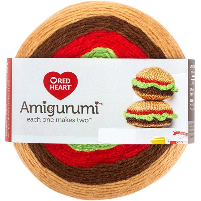 Red Heart Amigurumi Yarn, Hamburger, 3.5oz(100g), Super Fine, Acrylic
