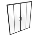 thumbnail image 5 of KFFKFF Semi-frameless Shower Door, 57.8-59 W x 70 H in, Double Sliding Glass Door with 1/4 in (6mm) Clear Tempered Glass, Durable and Water-resistant Design with Stainless Steel Hardware, Matte Black, 5 of 9