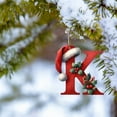 thumbnail image 6 of CuiLiyq 26 Initial Letter Christmas Ornaments, Personalized Christmas Initial Ornaments With Hat, Christmas Tree Hanging Decorations, Xmas Gifts Pendant (Acrylic, K), 6 of 6