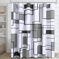 thumbnail image 4 of KOETAR Rideau de Douche en Polyester Géométrique Gris et Blanc, 72 Pouces x 72 Pouces Imperméable, 4 of 5