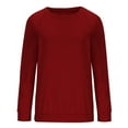 thumbnail image 5 of Womens Long Sleeve T Shirts Plus Size Casual Solid Color Round Neck Loose Color Ladies Fashion, 5 of 6