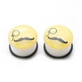 thumbnail image 2 of Pair of Mustache and Monocle Glow In The Dark Ear Plugs - 6 Gauge to 7/8", 2 of 4