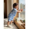 thumbnail image 6 of Cenuakty 0-24M Baby Jumpsuit Short Sleeve Lapel Collar Duck/Sea Wave Print Sleep Romper Footless Newborn Outfit, 6 of 9