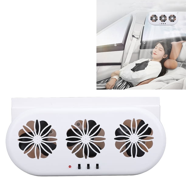 Ventilador De Escape Con Energía Solar De Automóvil, Ventilación De La Ventana Del Vehículo 3 Ventiladores, Ventilador De Ventilación De Aire De Automóvil Recargable De USB,