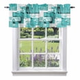 thumbnail image 2 of Boho Abstract Geometric Texture Valances for Windows,Kitchen Valance Rod Pocket Short Curtain, Summer Leaves Turquoise Valance Curtain Window Valances for Bedroom Bathroom Living Room 60x18in, 2 of 9