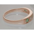 thumbnail image 4 of LBG 10k Rose Gold Natural Diamond & Emerald Womens Eternity Ring - 7.5 (0.16 cttw, H-I Color, I2-I3 Clarity), 4 of 5
