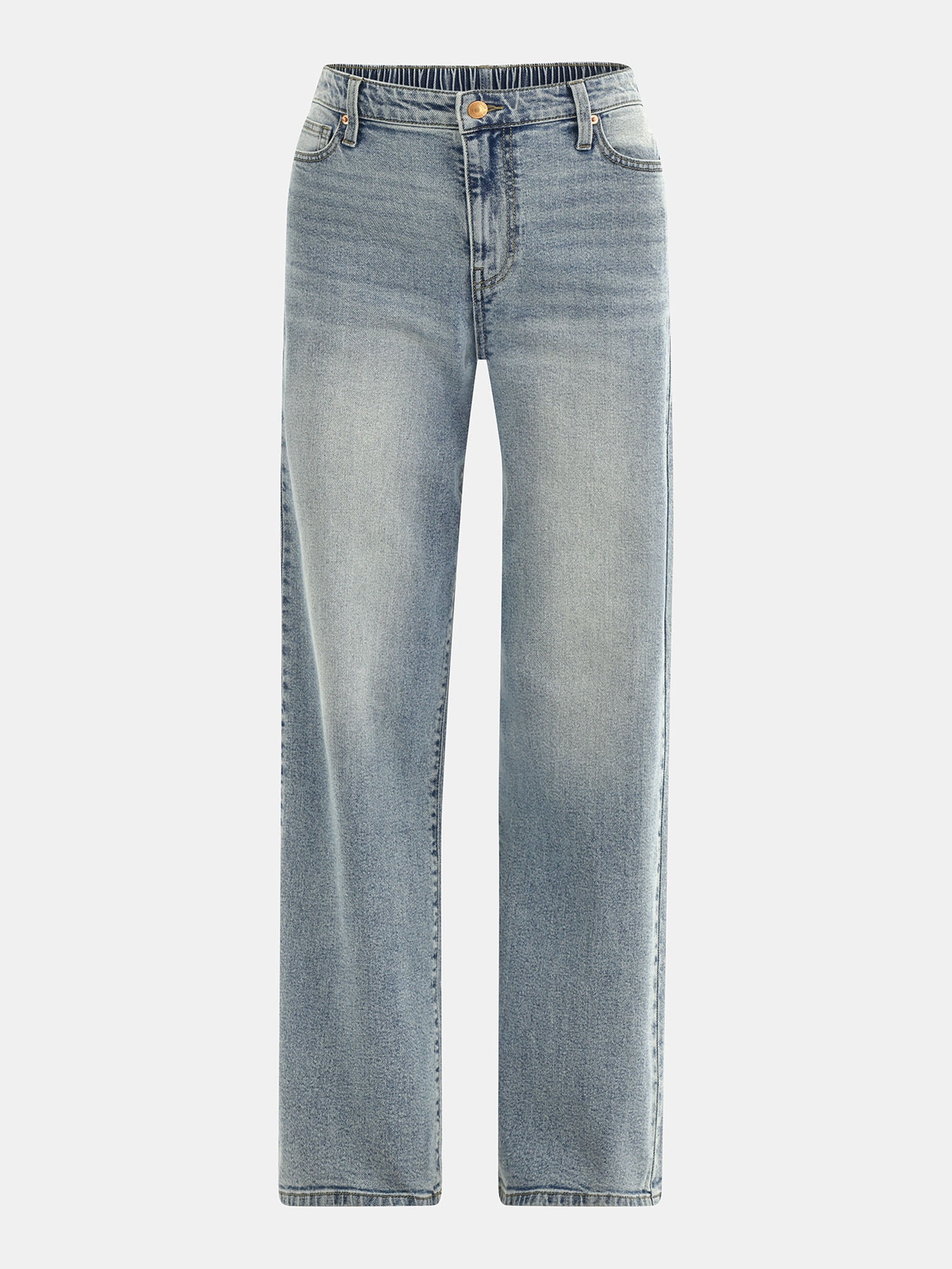 No Boundaries High Rise Baggy Wide Leg Jeans, 32" Inseam, Women's and Women's Plus Sizes XXS-4X