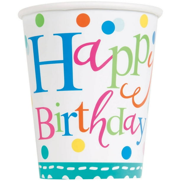 9oz Paper Confetti Cake Birthday Cups, 8ct - Walmart.com