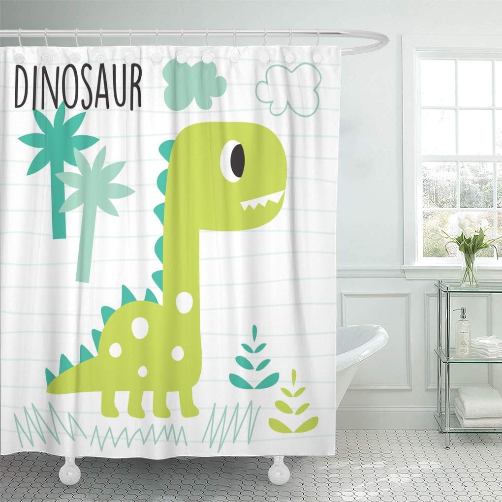Ancient Dinosaur Fantasy Shower Curtain Bathroom Decor Fabric & 12hooks 71" 