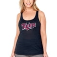 thumbnail image 4 of Women's Soft as a Grape Navy Minnesota Twins Plus Size Swing for the Fences Racerback Tank Top, 4 of 4