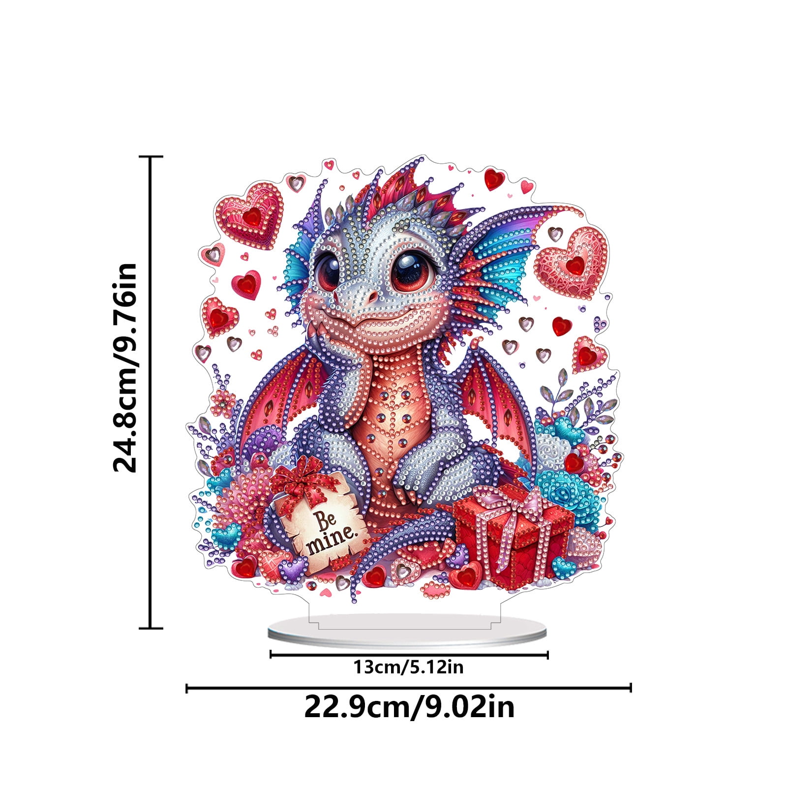 Flopesn Romantic Animal DIY Diamond Art Painting Decorative Ornament, Valentine's Day Gift Creative Design Pet Home Decor (Double-Sided Pattern, Single-Sided Diamonds)-2PCS-A