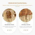 thumbnail image 3 of HAOAN1pc Hand Woven Rattan Mushroom Shape Storage Basket Lovely Desktop Adornment, 3 of 5