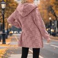 thumbnail image 4 of adaychics Womens Fleece Cardigan Oversized Open Front Sherpa Hoodie Long Fuzzy Warm Coat for Fall Winter, 4 of 7