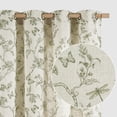 thumbnail image 1 of Linen Farmhouse Curtain for Living Room Length Floral Print Window Curtains Semi Sheer Drapes for Bedroom Country Light Filtering Drape Grommet Top Panels on, 1 of 9