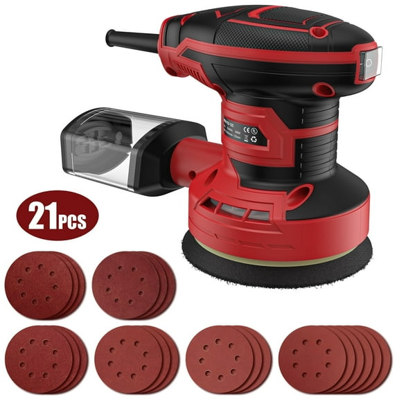 Cshidworld 180W Compact Electric Sander, 13,000 OPM Compact Detail Sander with 12 Pcs Sandpapers, Efficiency Dust Collection System, Suitable for Sanding Polishing Removing Paint in Home Decoration