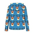 thumbnail image 5 of Tops for Women Christmas Hooded Sweatshirt Printed Long Sleeved Casual Pullover Sweatshirt,Womens Tops Plus Size Blue XL, 5 of 6