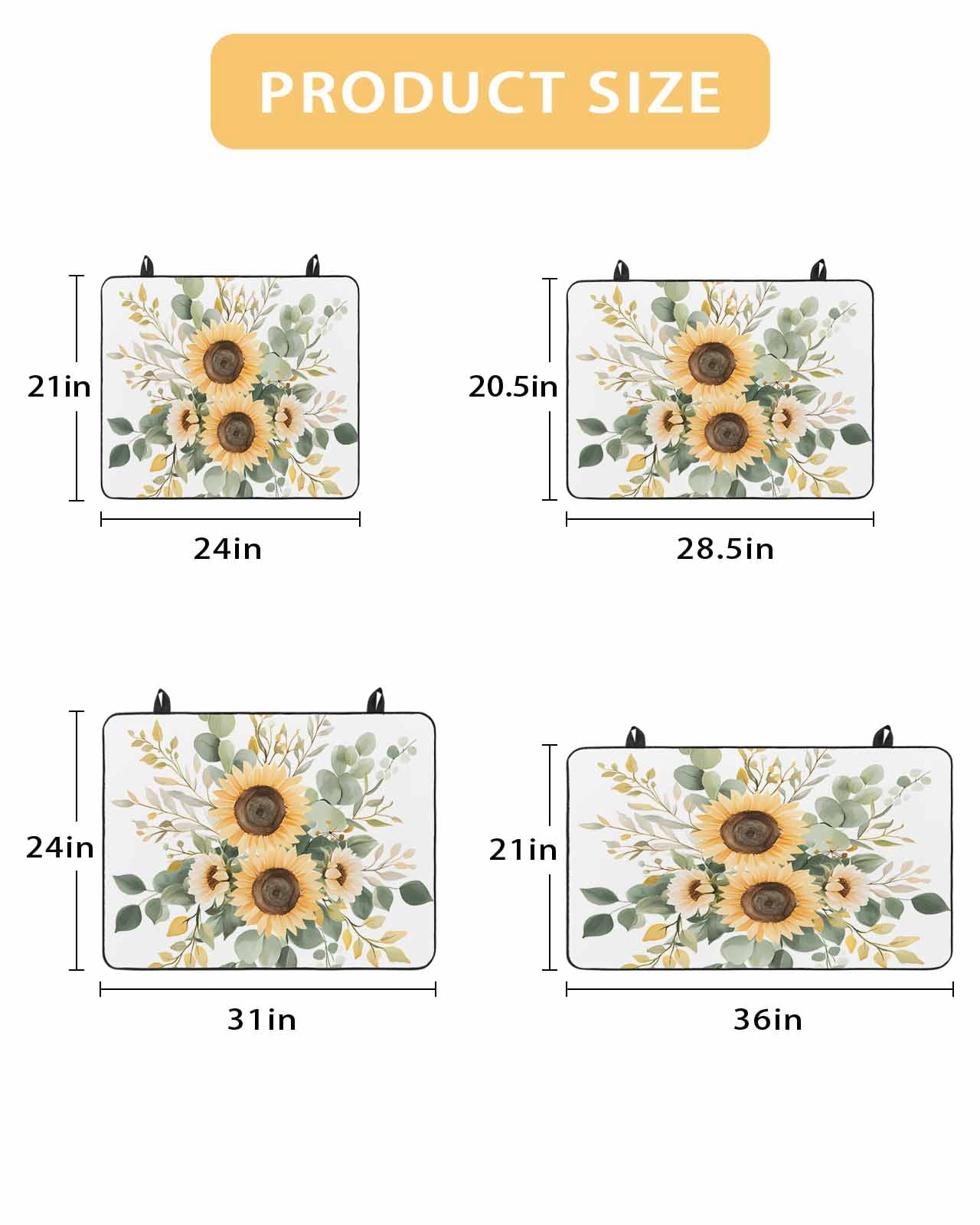 nqOlkjepod Large Induction Cooktop Protector Mat 24"x21", Sunflower Eucalyptus Stove Top Covers for Electric Stove, Sage Green Botanical Watercolor Stove Burner Cover Mats, Glass Top Stove Cover