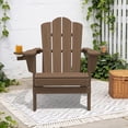 thumbnail image 5 of LOYALICE Folding Adirondack Chair with Dual Cup Holders, All-Weather HDPE Outdoor Patio Chair for Backyard, Poolside, Garden, Fire Pit, Brown, 5 of 11