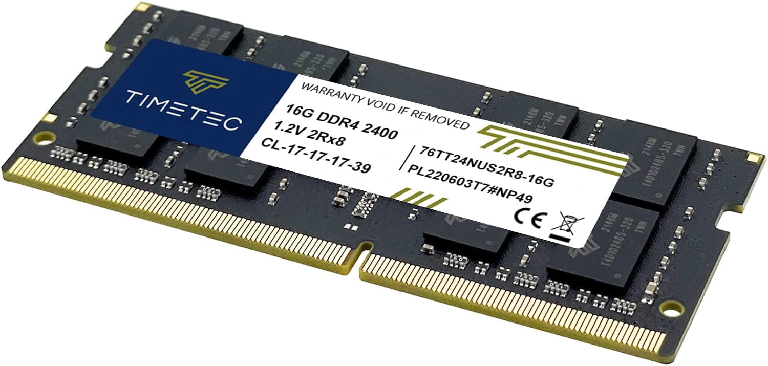 Timetec 32GB KIT (2x16GB) DDR4 2400MHz (PC4-2400T) PC4-19200 SODIMM Laptop RAM – 260-Pin 1.2V CL17 Non-ECC Unbuffered Memory Module for Laptop, Notebook, Mini PC, All-in-One