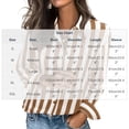thumbnail image 3 of Long Sleeve Shirts for Women Turn Down Collar Striped Button Up Blouse Brown XL, 3 of 5