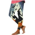 thumbnail image 2 of VBTAPA Halloween Witch Print Leggings for Women Novelty Holiday Party Tights Buttery Soft Ankle Length Yoga Pants 4 Way Stretch High Waisted Workout Leggings Holiday Gifts Multicolor#1 L, 2 of 4