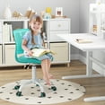 thumbnail image 2 of Gymax Chaise de Bureau pour Enfants Ergonomique Pivotante Enfants en Maille Étude Hauteur Réglable Turquoise, 2 of 9