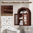 thumbnail image 4 of S-HOME Wall Mounted Arched Cabinet with Glass Doors, Adjustable Shelves in for Bathroom or Laundry Room，Brown, 4 of 10
