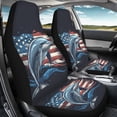 thumbnail image 4 of XYZCANDO Interior Accessories Car Seat Covers SUV Van Sedan, Soft Waterproof Car Front Seat Covers 2 Pack Polyester American Flag and Dolphin Design, 4 of 10
