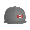 thumbnail image 3 of DouZhe Flat Brim Cap Snapback Hat, Canada Flag Prints Adjustable Gray Adult Baseball Cap, 3 of 6