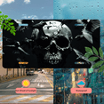 thumbnail image 5 of 1 Pcs 2D Flat License Plate Covers & Frames, Skull and Crows For Decorative Front, Waterproof For Decoration Aluminum License Plate Covers & Frames Cover For Men Women, 12" X 6", 5 of 7