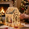 thumbnail image 4 of 3D Christmas House Pearl Art Kit, Lighted DIY Diamond Art Craft with Rhinestones and Pearl Beads, Plastic Tabletop Holiday Decor, by Zovey, 4 of 8
