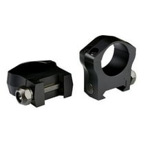 Warne 7201M Mountain Tech Ring Set 1" Diam Medium 7075 T6 Aluminum Black Hardcoat Anodized