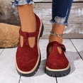 thumbnail image 6 of Vibrex Loafers for Women, Women's Mary Jane Loafers Platform T-Strap Buckle Faux Leather Comfortable Fall Shoes Women's Shoes,Size:9, 6 of 9