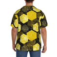 thumbnail image 5 of Gaeub Geometric Pattern with Bee Men's Lapel Short Sleeve Shirt, Relaxed Fit Shirt, Soft and Breathable for Outdoors Party Travel - X-Large, 5 of 7