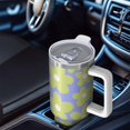 thumbnail image 6 of 40oz Tumbler with Handle and Straw, Vacuum Insulated Stainless Steel Travel Mug, Fits Car Cup Holder, Daisy Floral Print, 6 of 6
