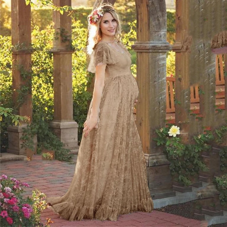 ZHUASHUM Women'S Lace Maternity Ruffles Short Sleeved Dress Long Dress Photography Flying Sleeve Dress Maternity Dress Coffee Xl - Walmart.com ZHUASHUM Women'S Lace Maternity Ruffles Short Sleeved Dress Long Dress Photography Flying Sleeve Dress Maternity Dress Coffee Xl - Walmart.com
