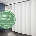 thumbnail image 6 of White Fabric Shower Curtain Liner & Hooks, MAZBFF 72 "x72" Polyester Fabric Waterproof Mildew Resistant Shower Curtain & Hooks 12pcs, 6 of 6
