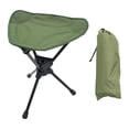 thumbnail image 4 of Taburete de camping, silla de camping compacta, fácil de transportar, ligero, con reposapiés. Verde, 4 of 8