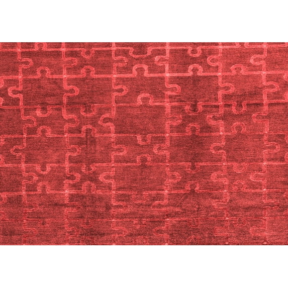 Ahgly Company Machine Washable Indoor Rectangle Abstract Red Modern Area Rugs, 2' x 3'
