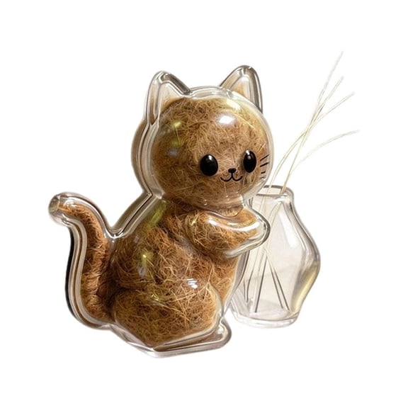 Cat Hair Keepsake Magnet with Whisker Vase - Clear Acrylic 3.14 Inch