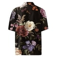 thumbnail image 4 of NAMTYQX Mens Button Down Short Sleeve Shirt Button Up Soft Lapel Plus Size Short Sleeve Tropical Print Casual Loose Fitting Lightweight Men's Short Sleeve Button Down Shirt Navy Size S, 4 of 5