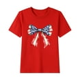 thumbnail image 3 of Jinhomg Girls Patriotic T Shirt 4th of July America Flag Graphic Tees Toddler Kids Comfy Short Sleeve Crew Neck Holiday Tops 2025 Party Wear Red 2 Years, 3 of 5