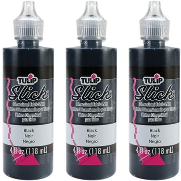 Tulip Dimensional Fabric Paint 4oz-Slick Black -Multipack Of 3