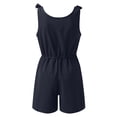 thumbnail image 4 of adviicd Combinaison Femme Combinaison Décontractée Manches Courtes Col en V Ceinturé Pantalon Large Bleu,TTTG, 4 of 5