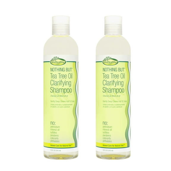 Nothing But Clarifying Shampoo Tea Tree Oil for Natural Hair 12oz Pack of 2