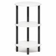 thumbnail image 6 of Furinno Turn-N-Tube 3-Tier Oval Side Table, White End Table, Night Stand, Bedside Table for Living Room, Bedroom, Plain White/Black, 6 of 6