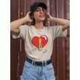 thumbnail image 2 of Locked Heart T-Shirt Women -Engin Selcuk Designs, Female Large, 2 of 4