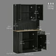 thumbnail image 3 of HOMCOM Modern Buffet with Hutch, Kitchen Cabinet with Storage Cupboard, 3 of 9