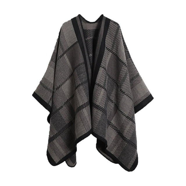 COM1950s Wraps pour Femmes, Capes d'Hiver à la Mode pour Femmes, Design à Fourche Imprimée, Garde au Chaud, Cape pour Femmes, Mode Hiver pour Femmes
