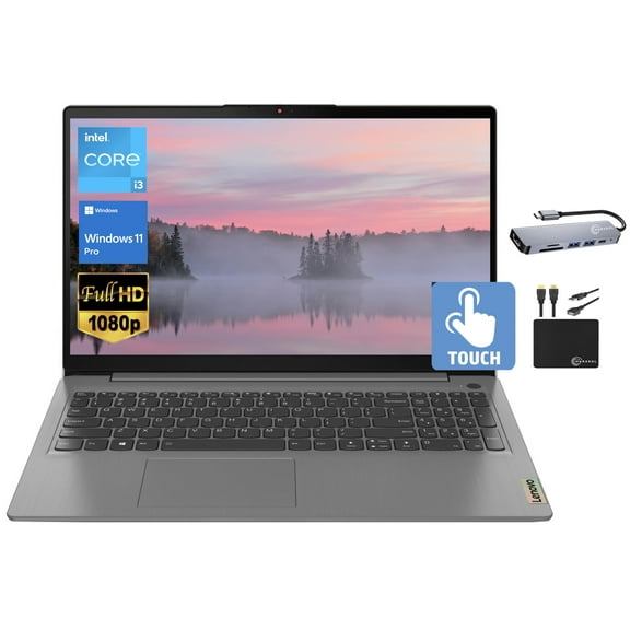Lenovo IdeaPad 3i Business Laptop 2023, 15.6" FHD IPS Touchscreen, Intel Core i3-1115G4 (Upto 4.10 GHz), 8GB RAM, 512GB SSD, UHD Graphics, Webcam, Wi-Fi 6, Long Battery, Win 11 Pro  MarxsolAccessory